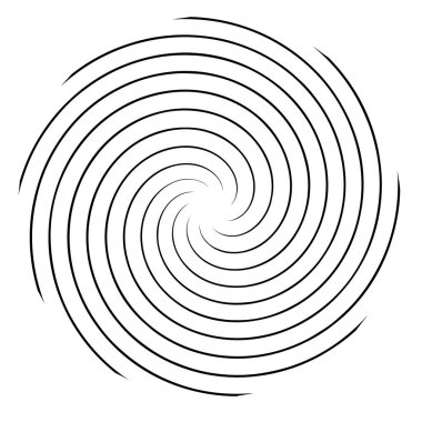 Soyut spiral, girdap, dönme tasarım elementi. Kıvrım, dönüşümlü şekil. Volute, vortex, helix element stok vektör çizimi, klip- art grafikleri 