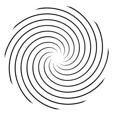 Soyut spiral, girdap, dönme tasarım elementi. Kıvrım, dönüşümlü şekil. Volute, vortex, helix element stok vektör çizimi, klip- art grafikleri 