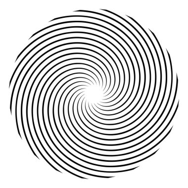 Soyut spiral, girdap, dönme tasarım elementi. Kıvrım, dönüşümlü şekil. Volute, vortex, helix element stok vektör çizimi, klip- art grafikleri 
