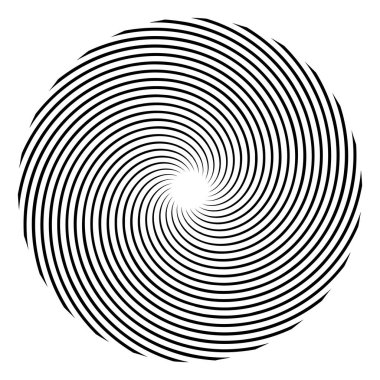 Soyut spiral, girdap, dönme tasarım elementi. Kıvrım, dönüşümlü şekil. Volute, vortex, helix element stok vektör çizimi, klip- art grafikleri 