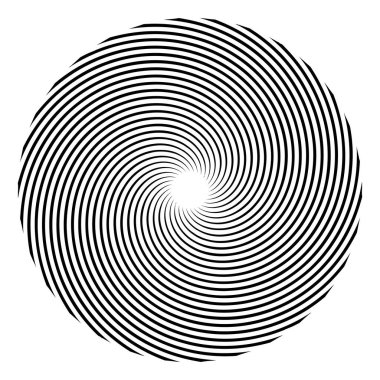 Soyut spiral, girdap, dönme tasarım elementi. Kıvrım, dönüşümlü şekil. Volute, vortex, helix element stok vektör çizimi, klip- art grafikleri 