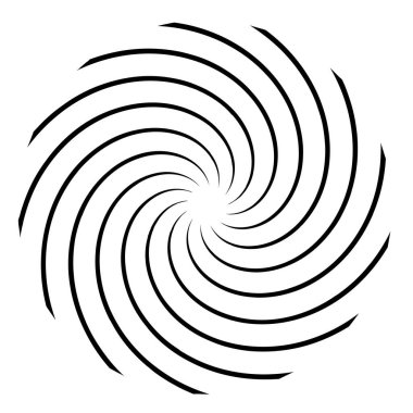 Soyut spiral, girdap, dönme tasarım elementi. Kıvrım, dönüşümlü şekil. Volute, vortex, helix element stok vektör çizimi, klip- art grafikleri 