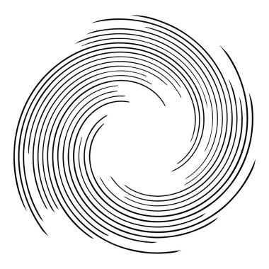 Soyut spiral, girdap, dönme tasarım elementi. Kıvrım, dönüşümlü şekil. Volute, vortex, helix element stok vektör çizimi, klip- art grafikleri 