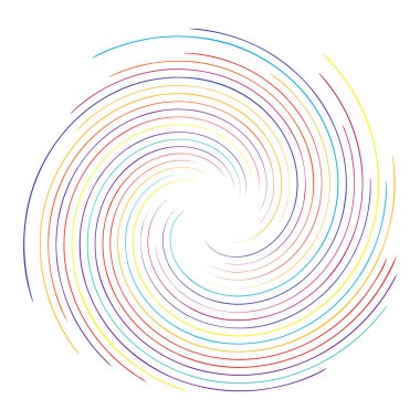 Soyut spiral, girdap, dönme tasarım elementi. Kıvrım, dönüşümlü şekil. Volute, vortex, helix element stok vektör çizimi, klip- art grafikleri 