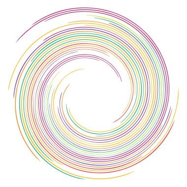 Soyut spiral, girdap, dönme tasarım elementi. Kıvrım, dönüşümlü şekil. Volute, vortex, helix element stok vektör çizimi, klip- art grafikleri 