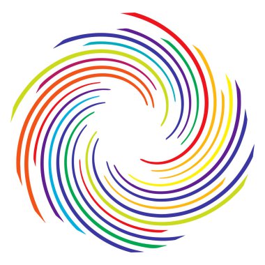 Soyut spiral, girdap, dönme tasarım elementi. Kıvrım, dönüşümlü şekil. Volute, vortex, helix element stok vektör çizimi, klip- art grafikleri 