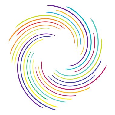 Soyut spiral, girdap, dönme tasarım elementi. Kıvrım, dönüşümlü şekil. Volute, vortex, helix element stok vektör çizimi, klip- art grafikleri 