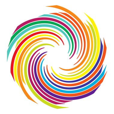 Soyut spiral, girdap, dönme tasarım elementi. Kıvrım, dönüşümlü şekil. Volute, vortex, helix element stok vektör çizimi, klip- art grafikleri 