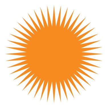 Yıldız patlaması, güneş patlaması simgesi, radyal element stok vektör çizimi, klip- sanat grafikleri 