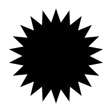 Yıldız patlaması, güneş patlaması simgesi, radyal element stok vektör çizimi, klip- sanat grafikleri 