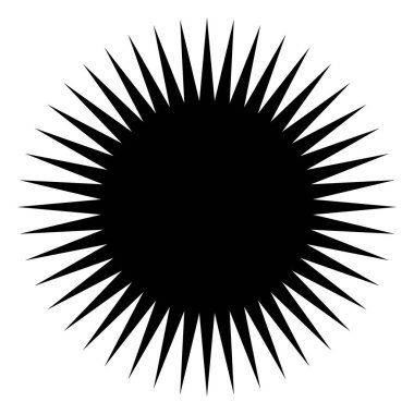 Yıldız patlaması, güneş patlaması simgesi, radyal element stok vektör çizimi, klip- sanat grafikleri 