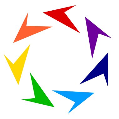 Geometrik spiral, girdap, dönme elementi. Dönen açısal geometri radyal, yayılan element stok vektör illüstrasyonu, kırpma sanatı grafikleri 