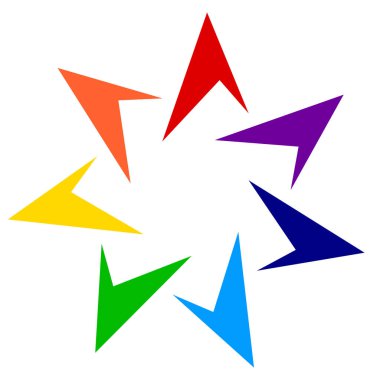 Geometrik spiral, girdap, dönme elementi. Dönen açısal geometri radyal, yayılan element stok vektör illüstrasyonu, kırpma sanatı grafikleri 