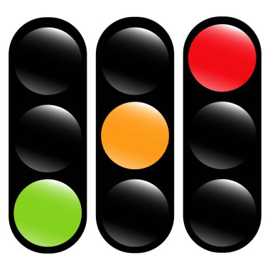 Traffic light, traffic lamp, semaphore illustration, icon  stock vector illustration, clip-art graphics  clipart