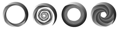 Soyut spiral, girdap, dönme tasarım elementi. Kıvrım, dönüşümlü şekil. Volute, vortex, helix element stok vektör çizimi, klip- art grafikleri 