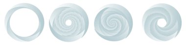 Soyut spiral, girdap, dönme tasarım elementi. Kıvrım, dönüşümlü şekil. Volute, vortex, helix element stok vektör çizimi, klip- art grafikleri 