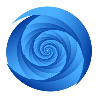 Soyut spiral, girdap, dönme tasarım elementi. Kıvrım, dönüşümlü şekil. Volute, vortex, helix element stok vektör çizimi, klip- art grafikleri 