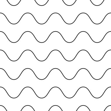 Dalgalı, dalgalı, eğri çizgiler pürüzsüz desen, arkaplan vektör çizimi, Klip sanatları grafikleri 