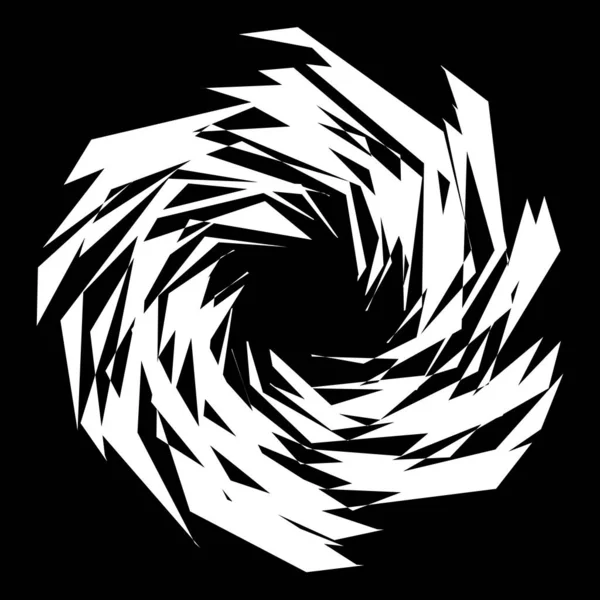 Grungy Vass Strukturerad Vinkelgeometrisk Spiral Virvel Twirl Element Stock Vektor — Stock vektor