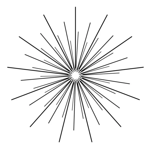 Radial Radiating Burst Lines Converging Baris Desain Ilustrasi Saham Vektor - Stok Vektor