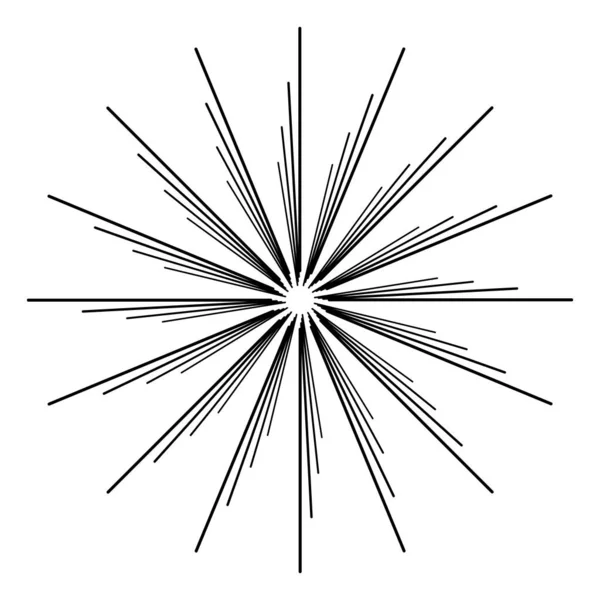 Radialne Promieniujące Linie Wybuchu Konwergencja Linii Projektowania Ilustracja Ilustracja Wektor — Wektor stockowy