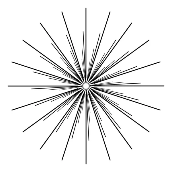 Radiale Stralende Barstlijnen Convergerende Lijnen Ontwerp Illustratie Voorraad Vector Illustratie — Stockvector