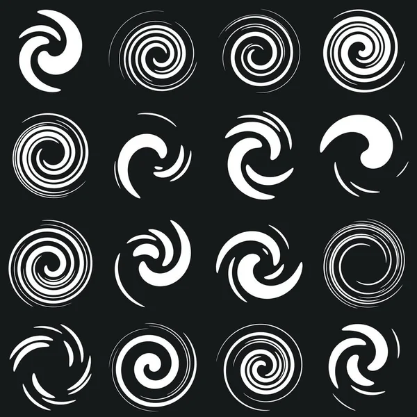 Abstract Spiral Swirl Twirl Design Element Curlicue Rotating Shape Volute — Stock Vector