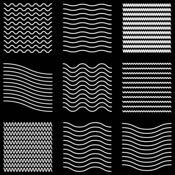 Seamlessly Repeatable Wavy Waving Undulate Billowy Lines Stripes Pattern Texture — Stock Vector