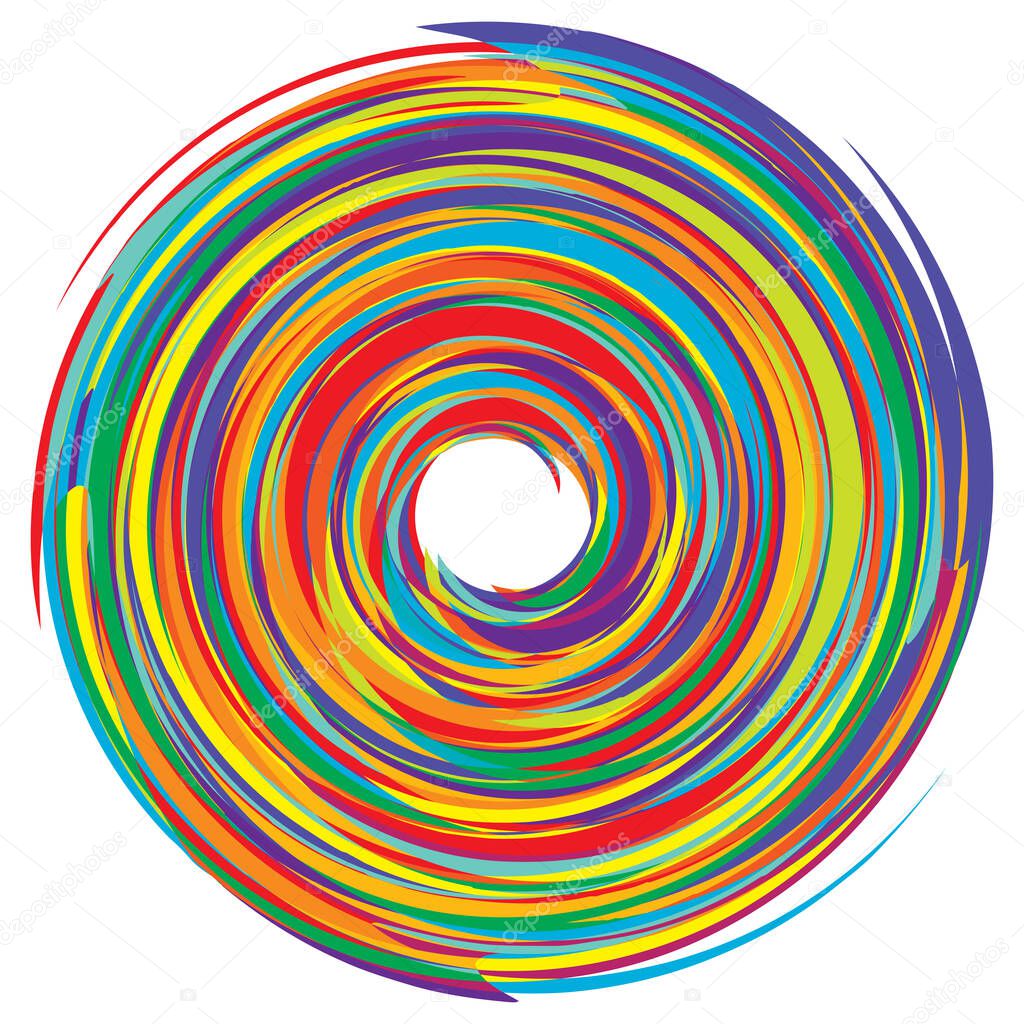 Swirl, twirl, whirl spiral element. Volute, helix, vortex