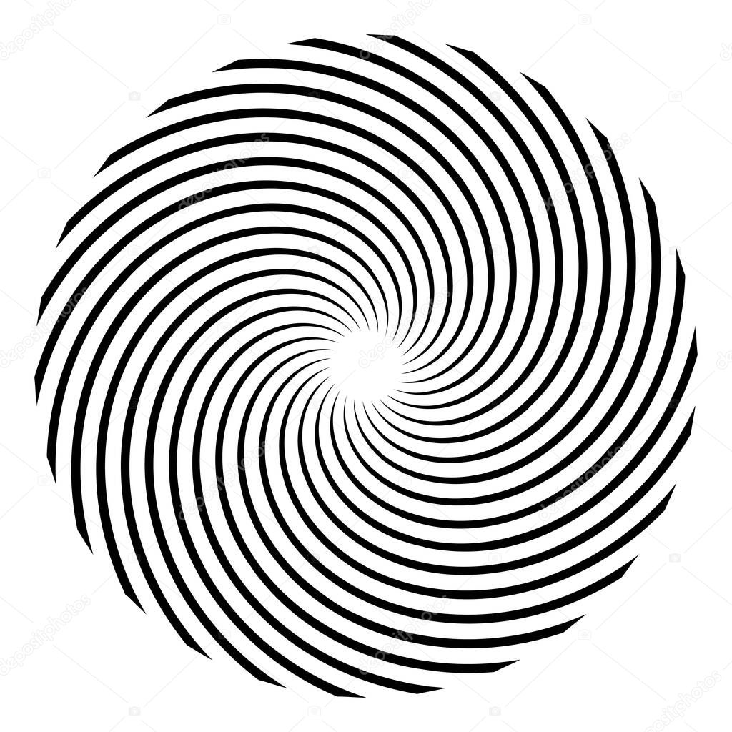 Abstract spiral, swirl, twirl design element. Curlicue, rotating shape. Volute, vortex, helix element  stock vector illustration, clip-art graphics 