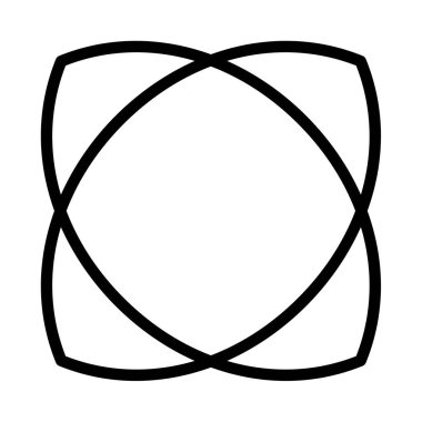 Basit, dört köşeli organik, çiçekli motif, sembol, ikon stok vektör illüstrasyonu, klip- sanat grafikleri.