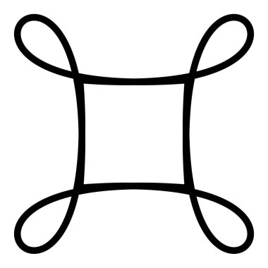 Basit, dört köşeli organik, çiçekli motif, sembol, ikon stok vektör illüstrasyonu, klip- sanat grafikleri.