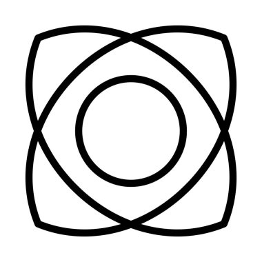 Basit, dört köşeli organik, çiçekli motif, sembol, ikon stok vektör illüstrasyonu, klip- sanat grafikleri.