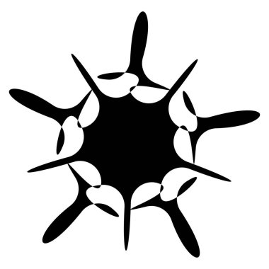 Şekil-dışı geometrik element, motif, mandala stok vektör çizimi, klip-sanat grafikleri.