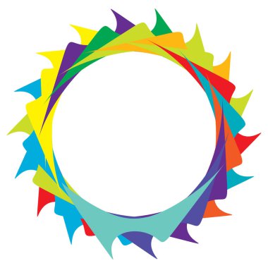 Renkli geometrik mandala. Soyut motif element stok vektör illüstrasyonu, kırpma sanatı grafikleri.
