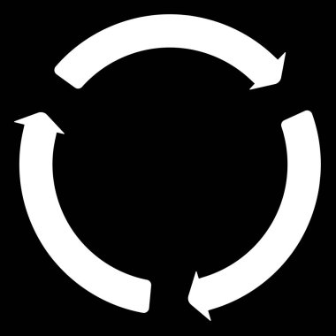 3 geri dönüşüm oku, dairesel işaretler stok vektör illüstrasyonu, kırpma sanatı grafikleri.