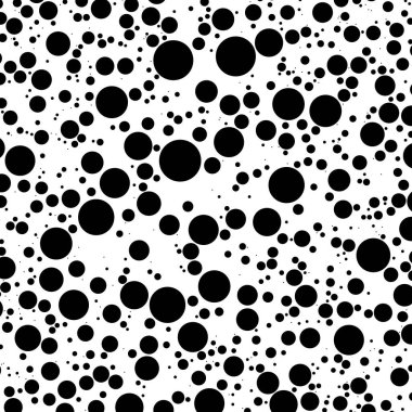 Rastgele noktalar, daireler, polkadotlar desen, doku vektör illüstrasyonu, klip- sanat grafikleri.