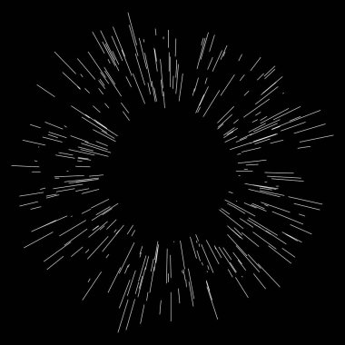 Soyut radyal, yayılan çizgiler, çizgiler. Patlama çizgileri. Hatlar kesişiyor. stok vektör illüstrasyonu, klip- art grafikleri.