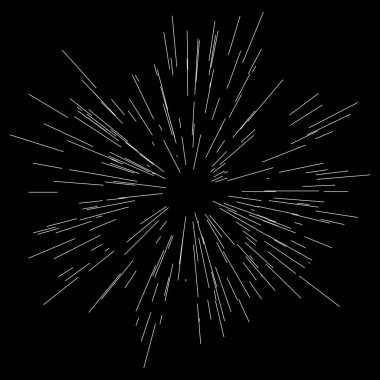 Soyut radyal, yayılan çizgiler, çizgiler. Patlama çizgileri. Hatlar kesişiyor. stok vektör illüstrasyonu, klip- art grafikleri.