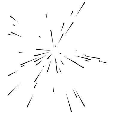 Soyut radyal, yayılan çizgiler, çizgiler. Patlama çizgileri. Hatlar kesişiyor. stok vektör illüstrasyonu, klip- art grafikleri.