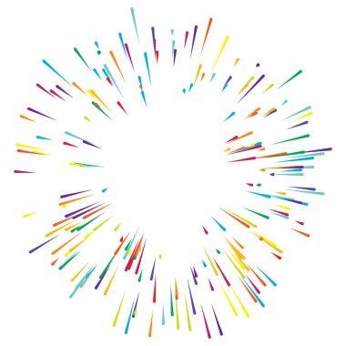 Soyut radyal, yayılan çizgiler, çizgiler. Patlama çizgileri. Hatlar kesişiyor. stok vektör illüstrasyonu, klip- art grafikleri.