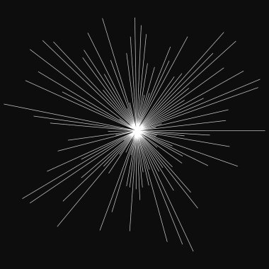 Soyut radyal, yayılan çizgiler, çizgiler. Patlama çizgileri. Hatlar kesişiyor. stok vektör illüstrasyonu, klip- art grafikleri.