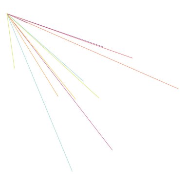 Soyut radyal, yayılan çizgiler, çizgiler. Patlama çizgileri. Hatlar kesişiyor. stok vektör illüstrasyonu, klip- art grafikleri.