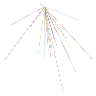 Soyut radyal, yayılan çizgiler, çizgiler. Patlama çizgileri. Hatlar kesişiyor. stok vektör illüstrasyonu, klip- art grafikleri.