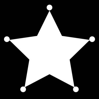 Şerif rozeti, yıldız ikonu, tasarım elementi. Şerif yardımcısı, polis hisse senedi vektör çizimi ve klip- sanat grafiklerini yasakladı.