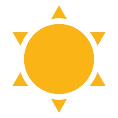 Güneş klipsli sanat. Güneş sembolü, simge stok vektör illüstrasyonu, klip- sanat grafikleri.