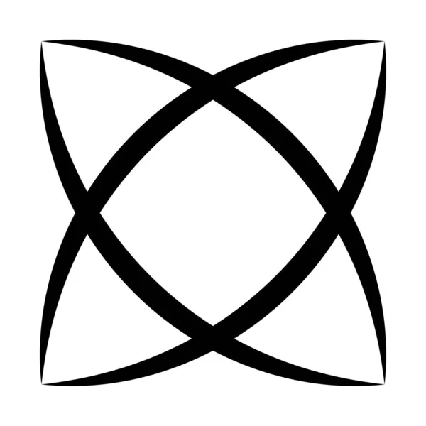 Enkelt Grundläggande Fyruddig Organisk Blommigt Motiv Symbol Ikon Stock Vector — Stock vektor