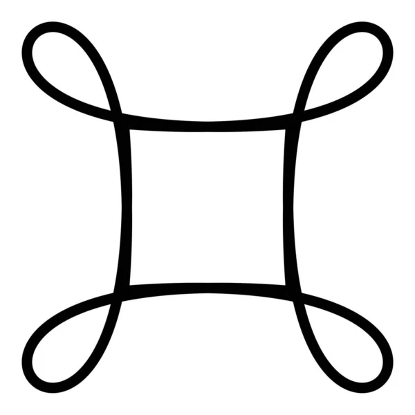 Jednoduchý Základní Čtyřhranný Organický Květinový Motiv Symbol Ikona Stock Vektorová — Stockový vektor