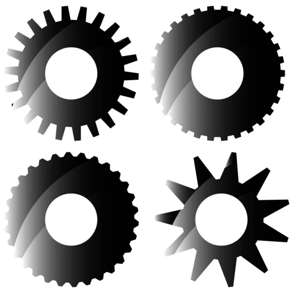 Gear Cogwheel Gear Wheel Pinion Colorful Vivid Icon Symbol Maintained — Stock Vector