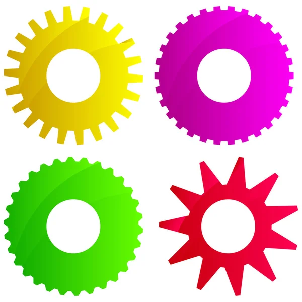 Gear Cogwheel Gear Wheel Pinion Colorful Vivid Icon Symbol Maintained — Stock Vector
